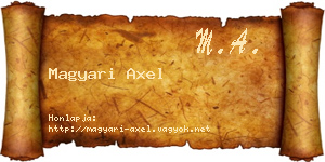Magyari Axel névjegykártya